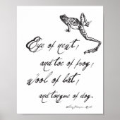 Poster Shakespeare Macbeth Spell Citation & Frog Hallowee (Devant)