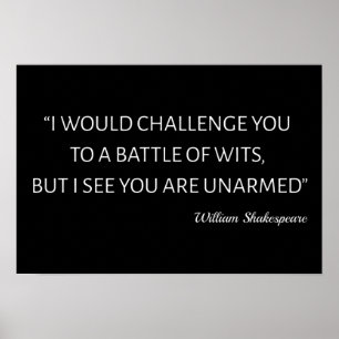 Poster Shakespeare Quote - Battle Of Wits