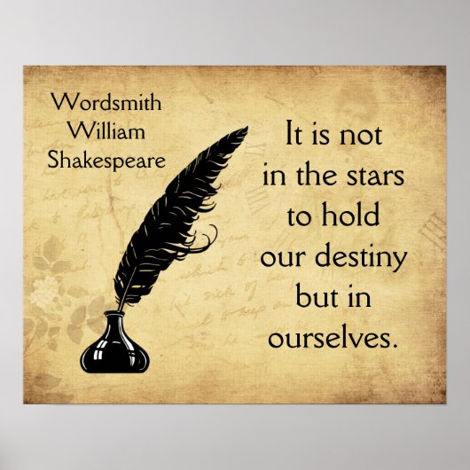 Poster Shakespeare Quote It is in the Stars (Devant)