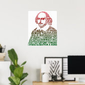 Poster Shakespeare rouge dégradé vert (Bureau à domicile)