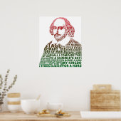 Poster Shakespeare rouge dégradé vert (Cuisine)