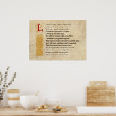 Poster Shakespeare Sonnet 116 (CXVI) sur Parchemin (Cuisine)