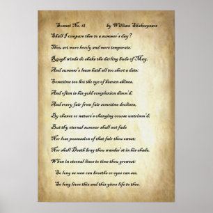 Poster Shakespeare Sonnet 18