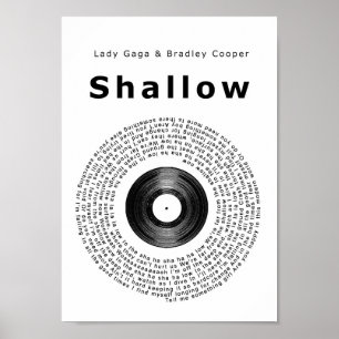 Poster Shallow Vinyl Record Chanson Lyric Wall Art Imprim