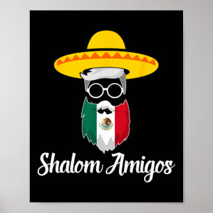 Poster Shalom Amigos - Hanoukka Mexicaine Juive Cinco De 