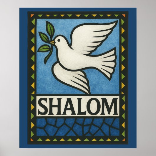 Poster Shalom Colombe Paix Terre (Devant)