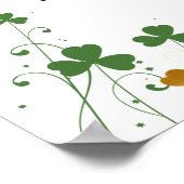 Poster Shamrock Calligraphie Mariage irlandais Plan de si (Coin)