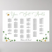 Poster Shamrock Calligraphie Mariage irlandais Plan de si (Devant)