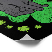 Poster Shamrock Chat Jour de la Saint Patrick 4 Leaf Clov (Coin)