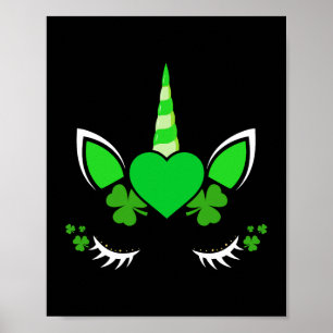 Poster Shamrock Clover Unicorn Jour de la Saint Patrick G
