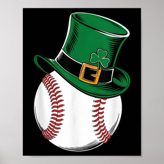 Poster Shamrock de baseball Jour de la Saint Patrick (Devant)