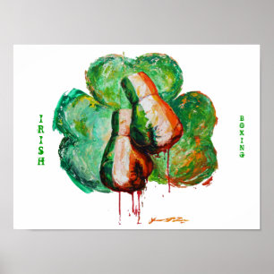 Poster Shamrock de boxe irlandais