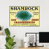Poster Shamrock Marque Cranberry Étiquette (Bureau à domicile)