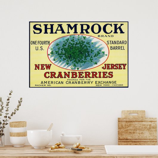 Poster Shamrock Marque Cranberry Étiquette (Cuisine)