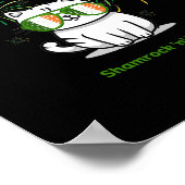 Poster Shamrock N Roll Chat Jour de la Saint Patrick Homm (Coin)