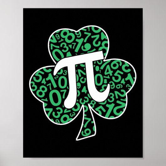 Poster Shamrock Pi Day Mignonne St. Patrick's Day et Math (Devant)