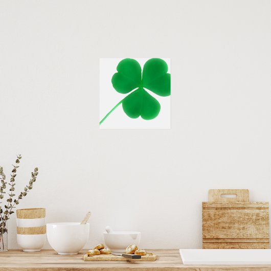 Poster Shamrock vert irlandais simple | Saint Patrick's D (Cuisine)
