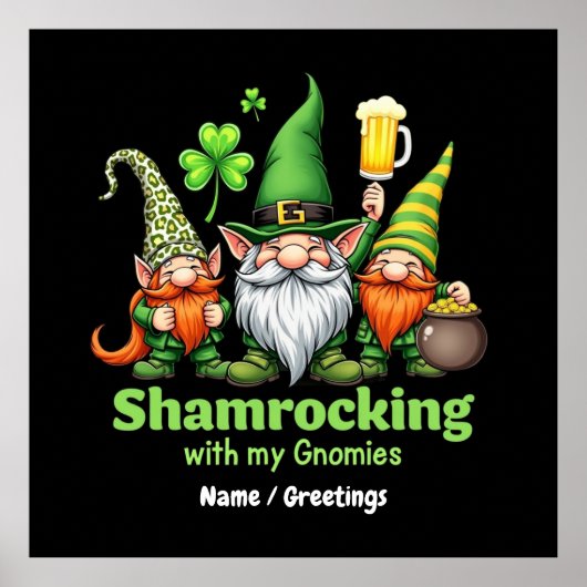 Poster Shamrocking avec My Gnomies Funny St. Patrick's (Devant)