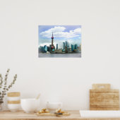 Poster Shanghai 上 海 Skyline - Le Bund (Cuisine)