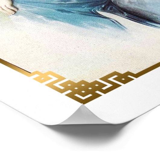 Poster Shanghai Beauté Flapper bleu robe (Coin)