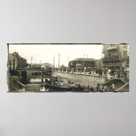 Poster Shanghai Harbour Panorama Imprimer vers 1928 (Devant)