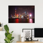 Poster Shanghai par nuit Chine (Bureau à domicile)