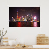 Poster Shanghai par nuit Chine (Cuisine)