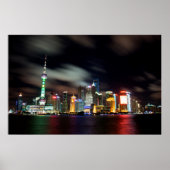 Poster Shanghai Skyline par nuit (Devant)