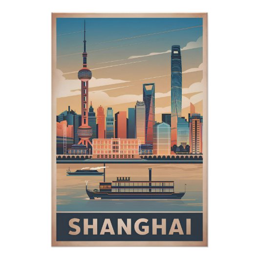 Poster Shanghai vintage (Devant)