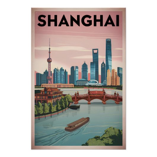 Poster Shanghai vintage (Devant)