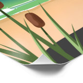 Poster Shanklin Beach est l'île de l'affiche de voyage po (Coin)