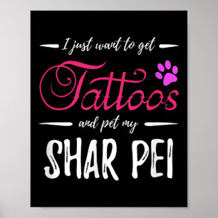Poster Shar Pei Amoureux des chiens Tattoo Funny Chien Ma