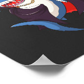 Poster Sharcula Funny Dracula Shark Vampire Halloween T-S (Coin)
