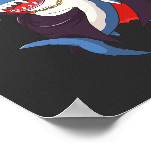 Poster Sharcula Funny Dracula Shark Vampire Halloween T-S (Coin)