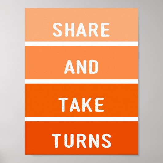 Poster Share and Take Turns Paint Chip (Devant)