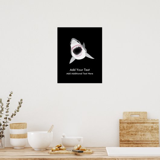 Poster Shark Attack Funny Custom Text (Cuisine)