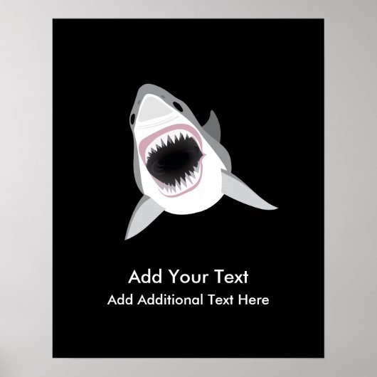 Poster Shark Attack Funny Custom Text (Devant)