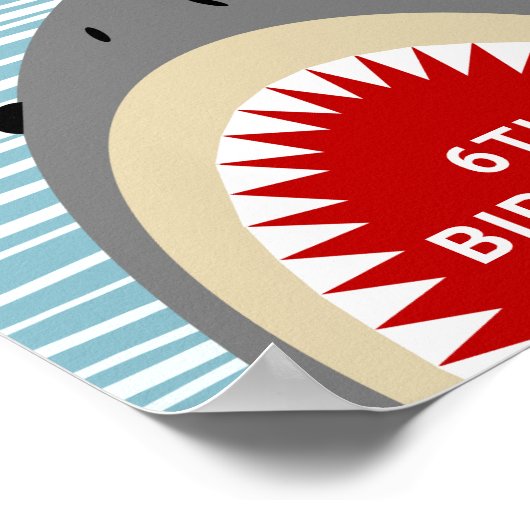 Poster Shark Bite N'importe quel âge Anniversaire Fête Af (Coin)