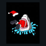 Poster Shark Mange Santa Claus Christmas Boys Girls Kids<br><div class="desc">Shark Mange Santa Claus Noël Garçons Filles Enfants Noël</div>