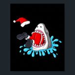 Poster Shark Mange Santa Claus Christmas Boys Girls Kids<br><div class="desc">Shark Mange Santa Claus Noël Garçons Filles Enfants Noël</div>