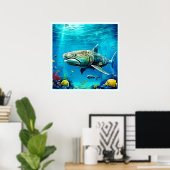 Poster Shark Ocean Predator Art (Bureau à domicile)