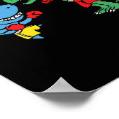 Poster Shark Punching T-rex Dinosaur Funny Fighting Boxin (Coin)