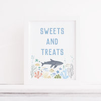 Poster "Shark Under the Sea Baby shower Sweets"