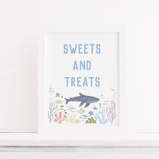 Poster "Shark Under the Sea Baby shower Sweets"