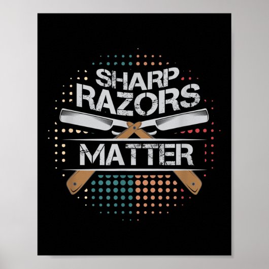 Poster Sharp Razors Barbers Shop Rasage Cadeau (Devant)