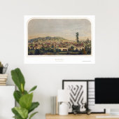 Poster Shasta, CA Carte panoramique - 1856 (Bureau à domicile)