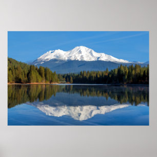 POSTER SHASTA DE BÂTI REFLÉTÉ