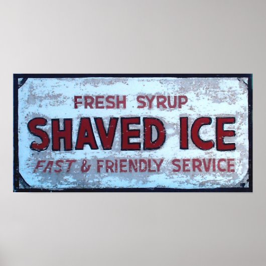 Poster Shaved Ice Vintage sign (Devant)