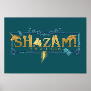 Poster SHAZAM ! Furie des dieux Logo mythique
