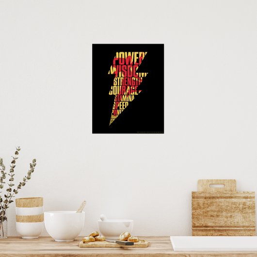 Poster SHAZAM ! | Shazam Capacités Éclair Graphique (Cuisine)